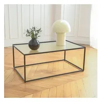 table basse métal plateau verre