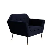 kate - fauteuil lounge velours - bleu