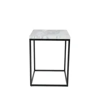 marble power - table d'appoint carrée - noir / blanc