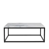 marble power - table basse rectangulaire - blanc / noir