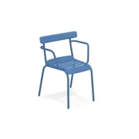 chaise avec accoudoirs miky  - bleu marine