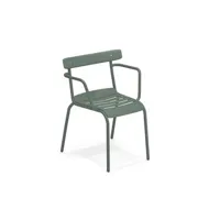 chaise avec accoudoirs miky  - vert foncé