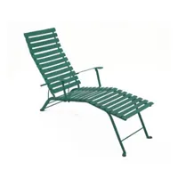 chaise longue bistro métal - 02 vert cèdre