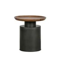 dua - table basse ronde en bois et métal ø53cm