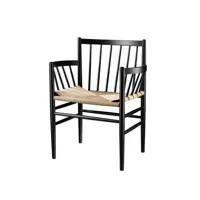 fauteuil j81 - chêne naturel - noir