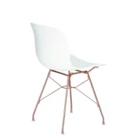 chaise troy avec cadre en fil de fer - blanc - cuivre