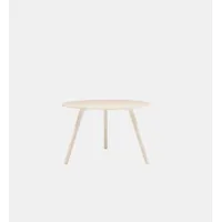 table ronde meyer - frêne ciré/pigmenté blanc - 115 cm