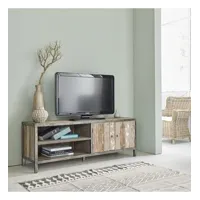 indus  meuble tv en bois recyclé et métal 150 cm
