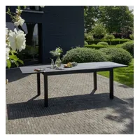 hplstar  table de jardin en aluminium extensible 6/10 places