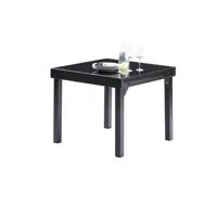 modulo  table de jardin en aluminium extensible noir 4/8 places