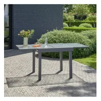 modulo  table de jardin en aluminium extensible gris 4/8 places