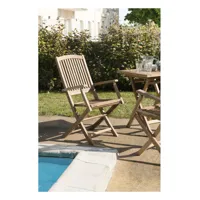 harris - ensemble de 2 fauteuils de jardin lombock en bois teck