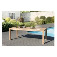 halice - table de jardin 6/8 personnes - vieste 220 x 100 cm en bois teck