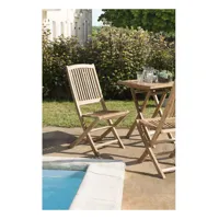harris - ensemble de 2 chaises de jardin lombock en bois teck