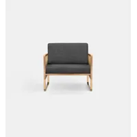 fauteuil cannage - tissu anthracite t01 (cat. a), chêne clair