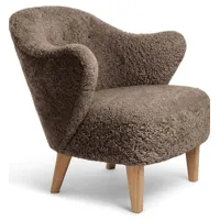 fauteuil ingeborg en peau de mouton - chêne - sahara