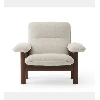 fauteuil lounge et ottoman brasilia - moss 0011 - chêne foncé