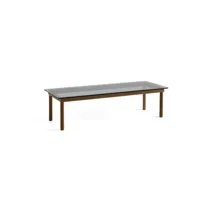 table basse kofi rectangulaire - verre teinté gris - noyer verni (à base d'eau)