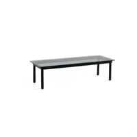 table basse kofi rectangulaire - verre teinté gris - vernis noir à base d'eau