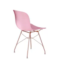 chaise troy avec cadre en fil de fer - rose - cuivre