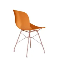 chaise troy avec cadre en fil de fer - marron - cuivre