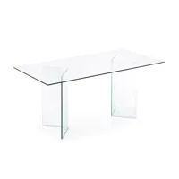 table de salle à manger 200 x 90 cm verre burano