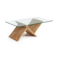 table basse 120 x 70 cm verre waley