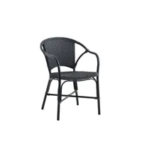 fauteuil repas empilable en alu et fibre synthétique noir