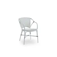 fauteuil repas empilable en alu et fibre synthétique blanc