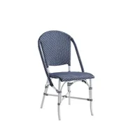 chaise repas empilable en alu et fibre synthétique bleu