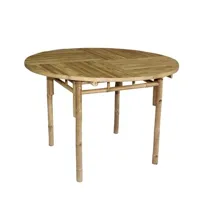 table de jardin ronde en bambou