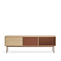 yoko - meuble tv 1 porte 2 tiroirs en bois l180cm