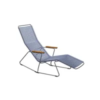 chaise longue click sunrocker - bleu pigeon