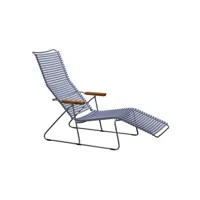 chaise longue click sunlounger - bleu pigeon