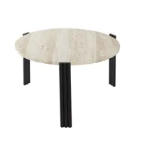 table basse tribus - noir/naturel - hauteur/ø 35 x 60 cm