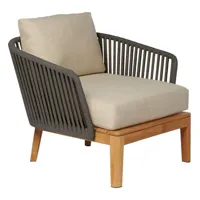 fauteuil mood club - linen clay b81 - teak/wengé