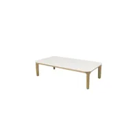 table basse aspect - travertin look - 120 x 60 cm