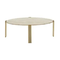 table basse ovale tribus - gold/natur