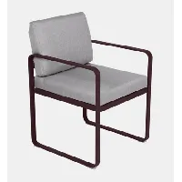 fauteuil lounge bellevie - b9 cerise noire - gris flanelle