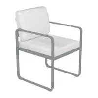 fauteuil lounge bellevie - c7 gris lapilli - blanc grisé