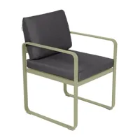 fauteuil lounge bellevie - 65 vert tilleul - gris graphite