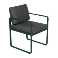 fauteuil lounge bellevie - 02 vert cèdre - gris graphite