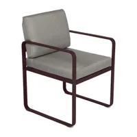 fauteuil lounge bellevie - b9 cerise noire - b8 gris taupe