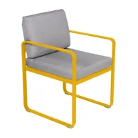 fauteuil lounge bellevie - c6 miel structure - gris flanelle