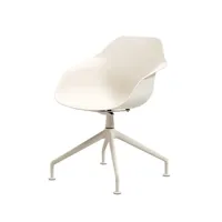 chaise yonda avec pied 4 branches - blanc crème - cinématique 3d