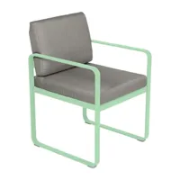 fauteuil lounge bellevie - 83 vert opaline - b8 gris taupe