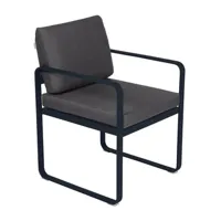 fauteuil lounge bellevie - 92 bleu abysse - gris graphite