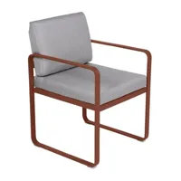 fauteuil lounge bellevie - 20 ocre rouge - gris flanelle