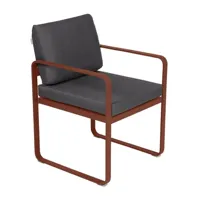 fauteuil lounge bellevie - 20 ocre rouge - gris graphite