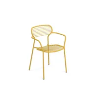 chaise avec accoudoirs apero - jaune curry